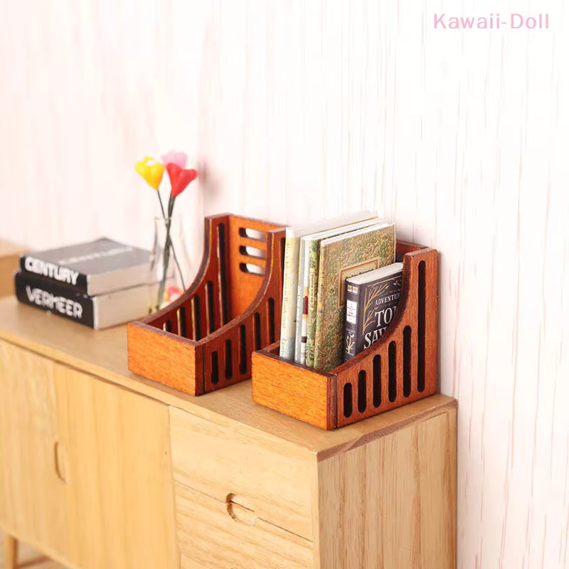 DIAPER&CORED Miniatur Desktop Organizer Box Bücherregal, Zubehör, Holz - Bild 2