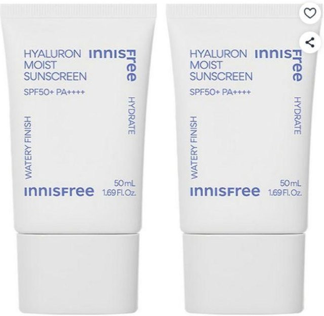 Innisfree Hyaluron Sonnenschutz Creme, LSF 50+, 2 x 50 ml, Trockene Haut - Bild 1