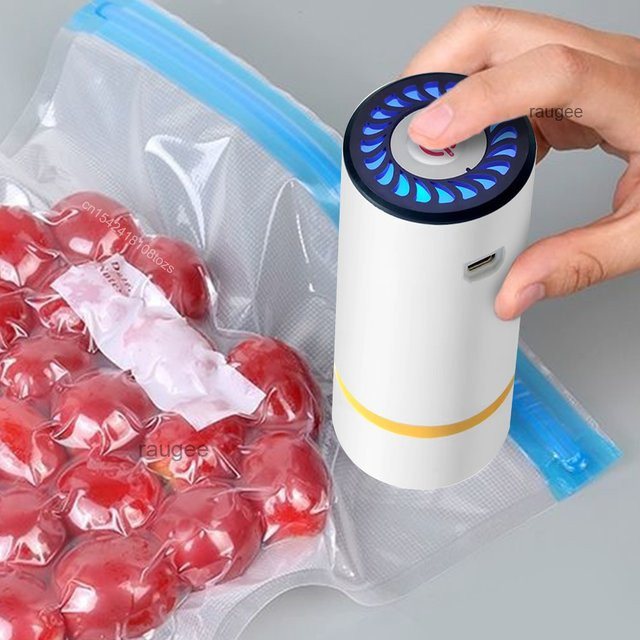 Mini-elektrische Vakuumversiegelungsmaschine von raugee in Weiß zur automatischen Vakuumkompression und Frischhaltung von Lebensmitteln - Bild 1
