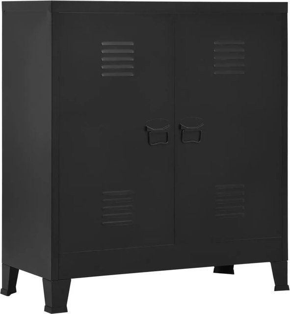 vidaXL Lagerschrank Industrial Style in Schwarz aus Stahl mit verstellbaren Regalböden, B/T/H: 90 x 40 x 100 cm - Bild 1