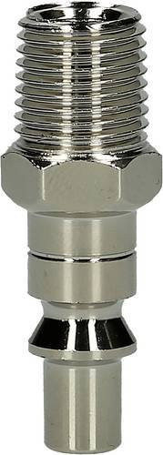 KS Tools Druckluft-Stecknippel aus Edelstahl in Silber, 1/4 Zoll AG, Länge: 44 mm - Bild 1