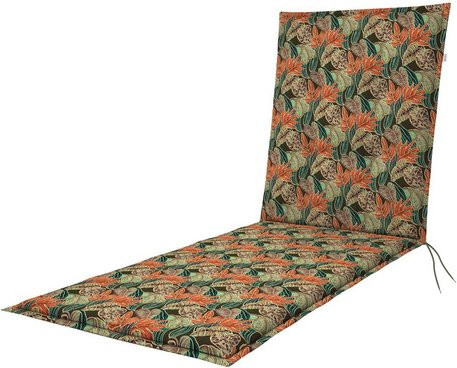 DOPPLER Auflage Living für Gartenliegen mit Dekor-Muster, grün/orange, B/L: 60 x 195 cm - Bild 1