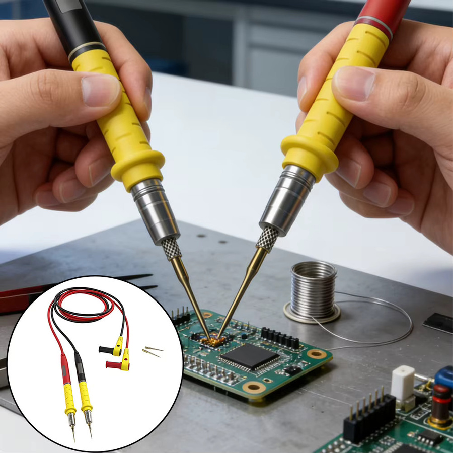 HpLive Multimeter-Messleitungen aus Silikon in Rot für präzise Spannungsmessungen - Bild 2