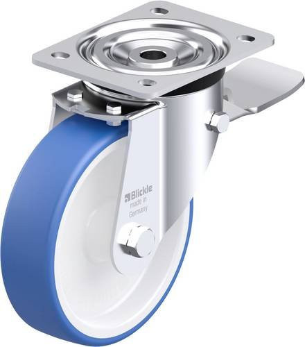 Blickle L-POTHS 160G-ST Stahlblech-Lenkrolle in Blau mit 160 mm Rad-Durchmesser und 400 kg Tragfähigkeit - Bild 1