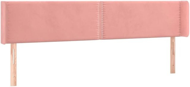vidaXL LED Kopfteil aus Samt in Rosa mit USB-Ladeport und integrierter Beleuchtung, B/H: 163 x 16 x 78/88 cm - Bild 1