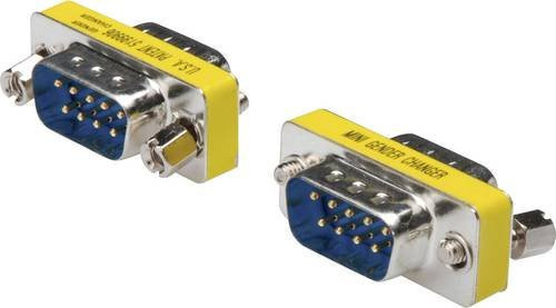 Digitus Serieller Adapter Mini Gender-Changer mit 1x D-SUB-Stecker 9-pol zu 1x D-SUB-Stecker 9-pol in Silber - Bild 1
