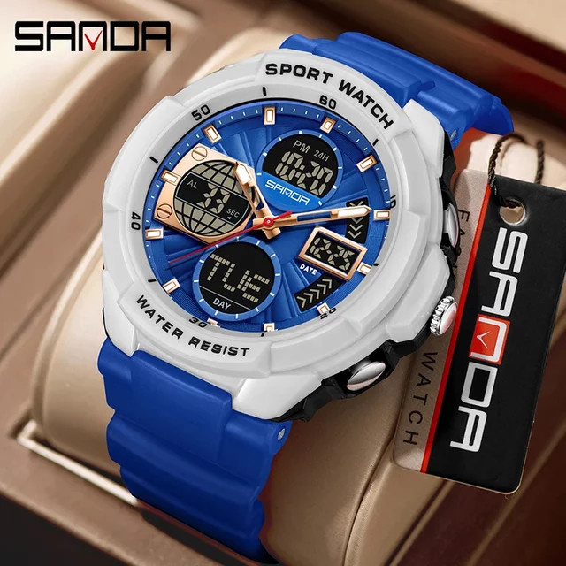 SANDA Armbanduhr, Quarz, Analog-Digital, Kunststoff, Silikon, Herren - Bild 1