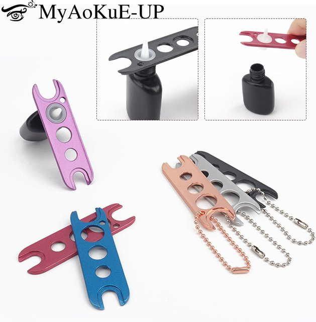 myaokue-up Edelstahl Kappen Opener für Wimpernkleber-Flaschen - Bild 1