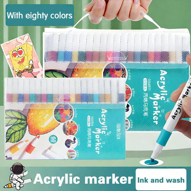 Acryl Marker Stifte Set in Multicolour für DIY Malerei und Zeichnungen auf Keramik, Stein, Glas und Stoff - Bild 1
