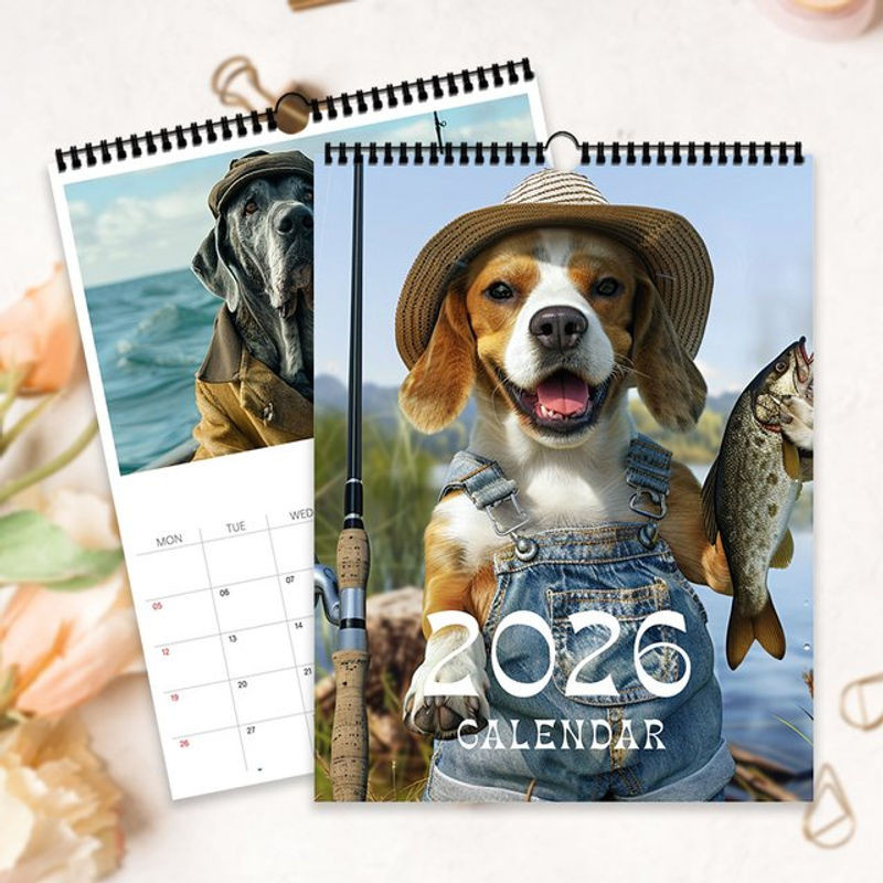 Hunde-Angel Wandkalender 2026 mit 12 ästhetischen Designs in Mehrfarbig, Rechteckig aus Papier - Bild 1