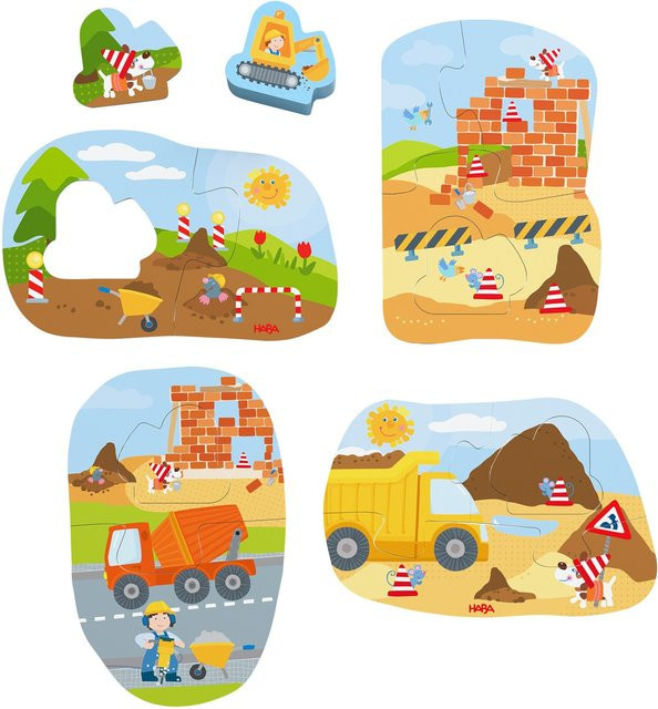 HABA 4 erste Puzzles - Baustelle, Puzzle, ab 2 Jahren - Bild 1