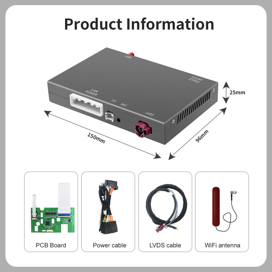 AUTOABC Kabelloses CarPlay und Android Auto Interface für Dodge Challenger, Chrysler 300C und Jeep (2014-2019) OEM Upgrade Decoder Box in Schwarz - Bild 6