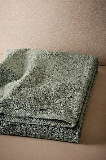 Jotex DARCY Badetuch Grün aus Baumwoll-Terry, B/L: 70 x 140 cm - Bild 1