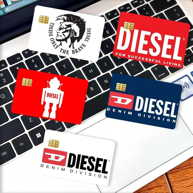 4er-Set Modedruck D-DieselS Kreditkarten-Dekorationsaufkleber für Bankkarten und Metro Transit, kratzfest - Bild 1
