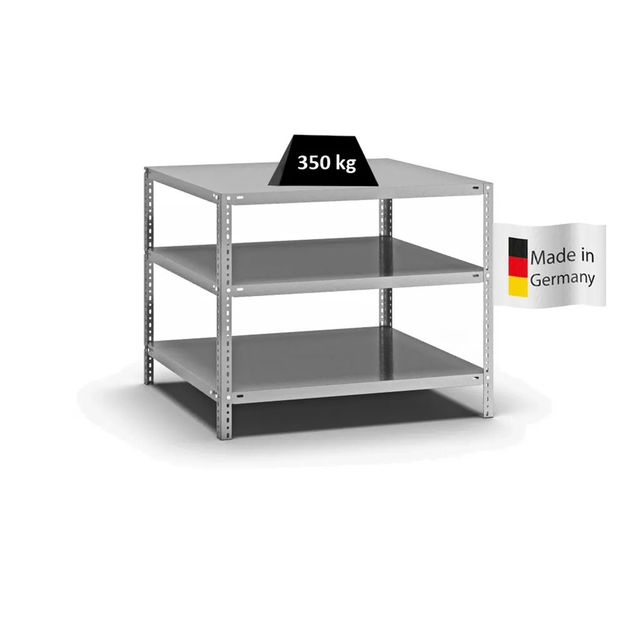PROREGAL Heavy-Duty Fachbodenregal verzinkt, 3 Ebenen, beidseitig nutzbar, H x B x T: 80 x 100 x 80 cm - Bild 2