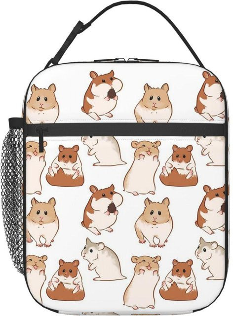 Isolierte Lunchtasche mit Hamster-Muster von Fancy Style Studio in Schwarz und Multicolour - Bild 1