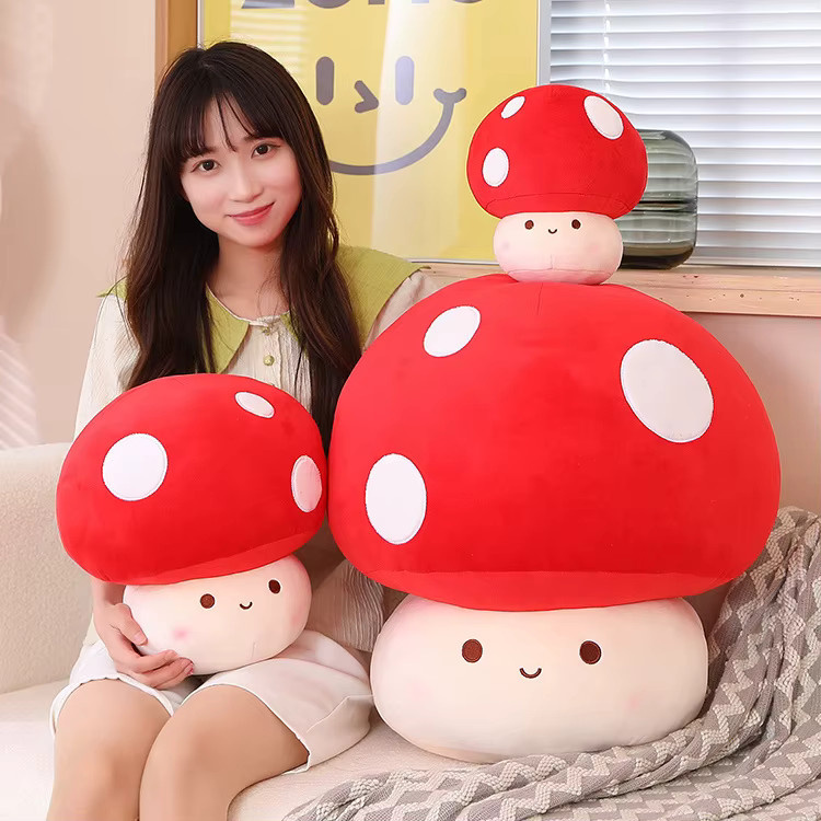 Kawaii Pilz Plüsch Puppe, Kissen, Rot - Bild 2