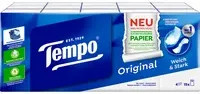 Tempo Papiertaschentücher Original, 4-lagig, weiß, 15 Päckchen mit je 10 Tüchern - Bild 1