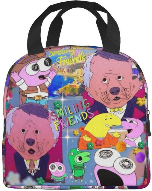 Isolierte Lunchbox Smiling Friends Pim und Charlie von Fancy Style Studio, Tragbare Thermokühlbox für Picknick und Bento, Mehrfarbig - Bild 1