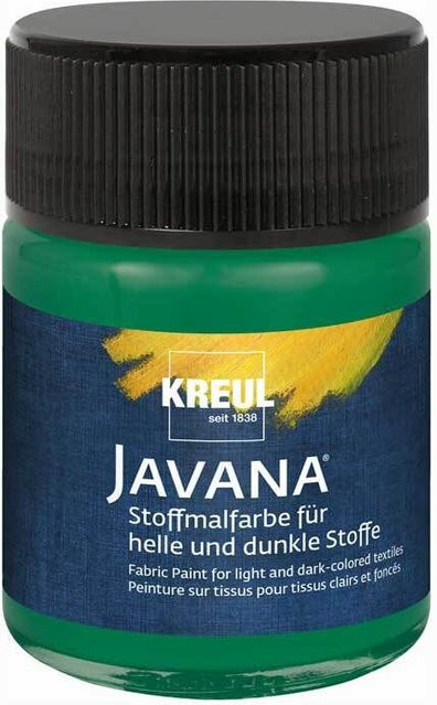 KREUL Javana Stoffmalfarbe Dunkelgrün für helle und dunkle Stoffe - Bild 1