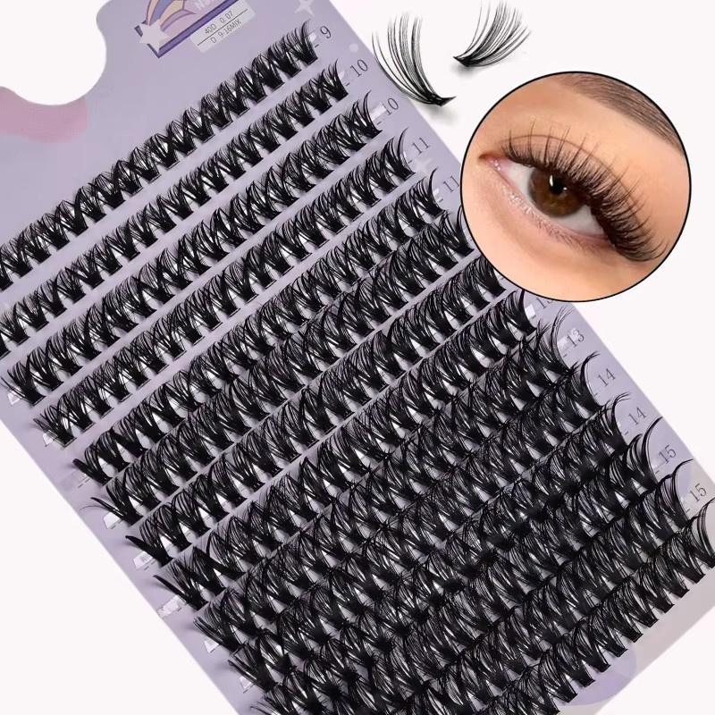 BLL.cf Künstliche Wimpern, 40D 3D Cluster, 9-16mm Mix, Unisex, Natürlich - Bild 6