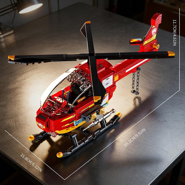 Yiran toy Rotes Löschflugzeug Bausteine Set 424 Teile - Bild 1