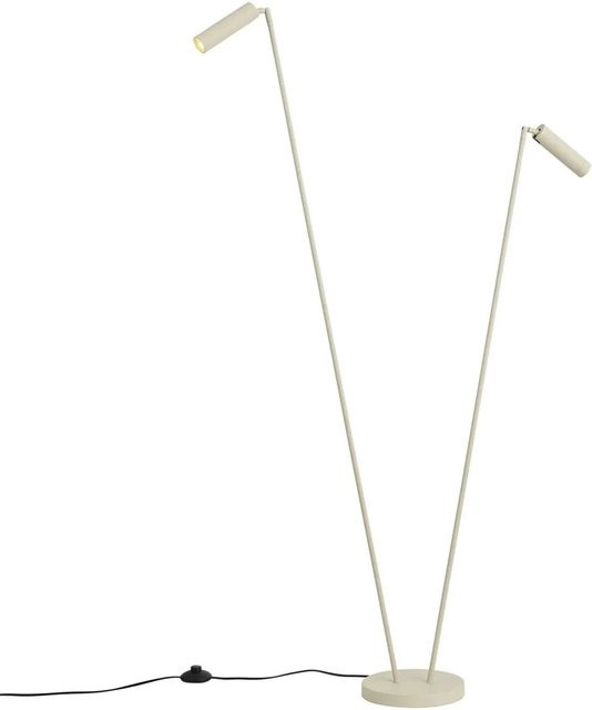 QAZQA Moderne Stehleuchte Thomas in Beige mit 2 GU10 Leuchten, dimmbar und verstellbar - Bild 1