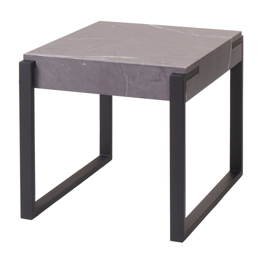 MCW Beistelltisch L53 in Marmor-Optik Grau aus Metall, B/T/H: 50 x 51 x 54 cm - Bild 3