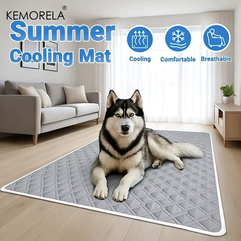 KEMORELA Haustier-Kühlmatte für Hunde und Katzen, grau, rutschfest und waschbar - Bild 3