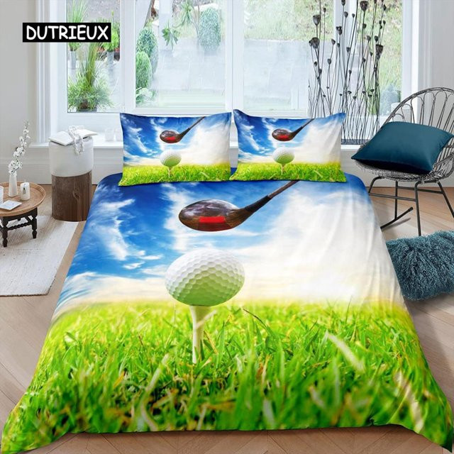 Flylo Bettwäsche-Set Golf-Design aus Mikrofaser in Grün, B/H: 135 x 200 cm - Bild 1