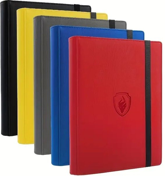 Premium Sammelkarten Binder mit 9 Taschen und Reißverschluss aus blauem PU-Material - Bild 1