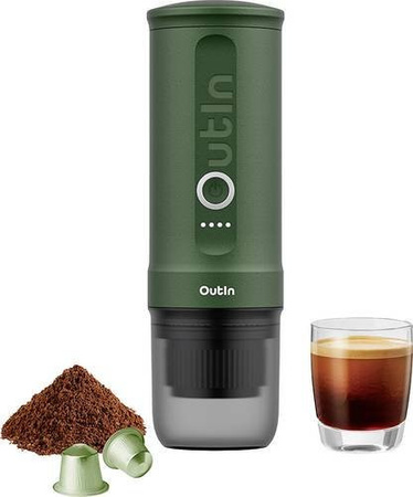 OutIn Nano Espressomaschine in Grün mit Cold Brew Funktion und Kompatibilität für Nespresso Original Kapseln
