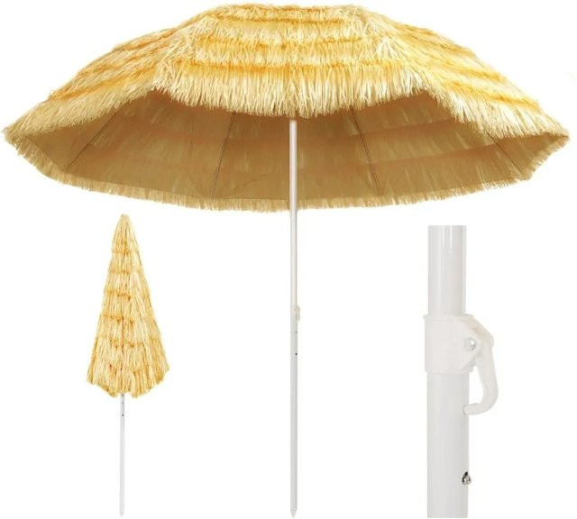 Furnicato Strandschirm im Hawaii-Stil in Natur, Höhe: 260 cm, Durchmesser: 300 cm - Bild 1