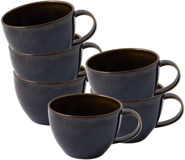 Villeroy & Boch Crafted Kaffeetassen Denim Blau, 6er Set, 247 ml - Bild 1