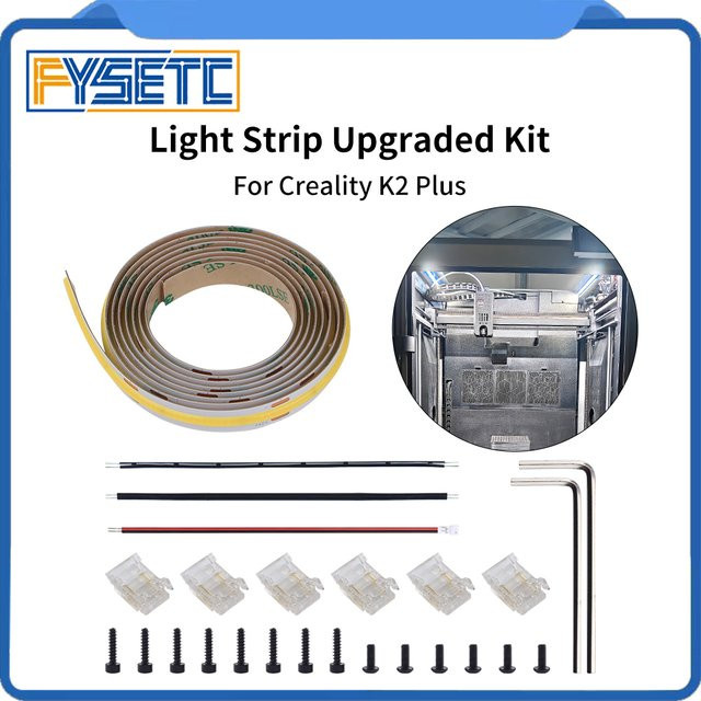 FYSETC COB-LED-Kit für Creality K2 Plus, superheller weißer LED-Lichtstreifen als 3D-Druckerzubehör - Bild 1