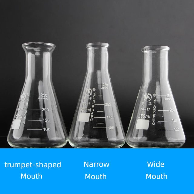 Konischer Erlenmeyerkolben aus Borosilikatglas für professionelle Laborausrüstung, transparent, 50 ml bis 1000 ml - Bild 1
