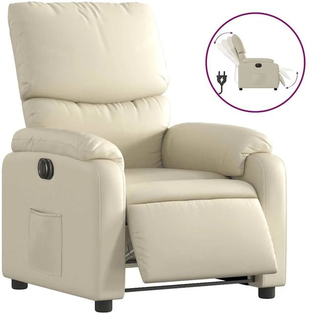 vidaXL Elektrischer Relaxsessel in Beige aus Kunstleder mit Armlehnen - Bild 1