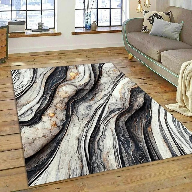 Karpetti Abstrakter Marmorteppich Modern Multicolour B/B: 120 x 160 cm - Bild 1