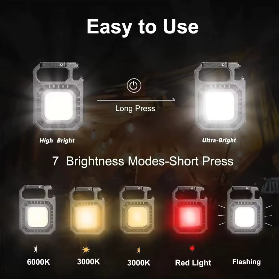 GGBEE Mini LED Taschenlampe mit COB-Licht, magnetisch, wiederaufladbar, Schwarz - Bild 3