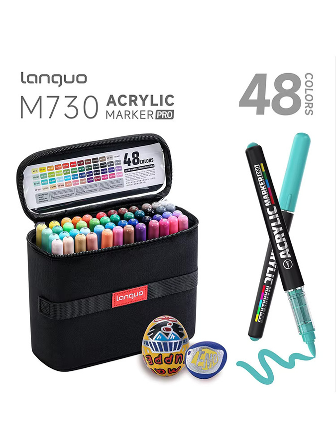Languo Acryl-Pinselmarker-Set mit 48 Farben und automatischem Tintenkontrollsystem in Mehrfarbig für DIY-Zeichnen und Basteln - Bild 7