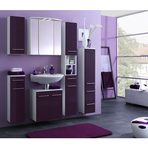 HELD MÖBEL Waschbeckenunterschrank Parma in Lila und Weiß, B/H/T: 50 x 53 x 34 cm - Bild 1