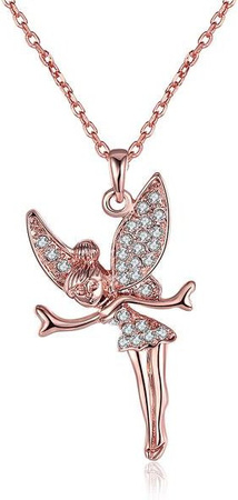 Wucifang Jewelry Halskette, 750 Gold, Kristall, Zirkonia, Damen, 45 cm