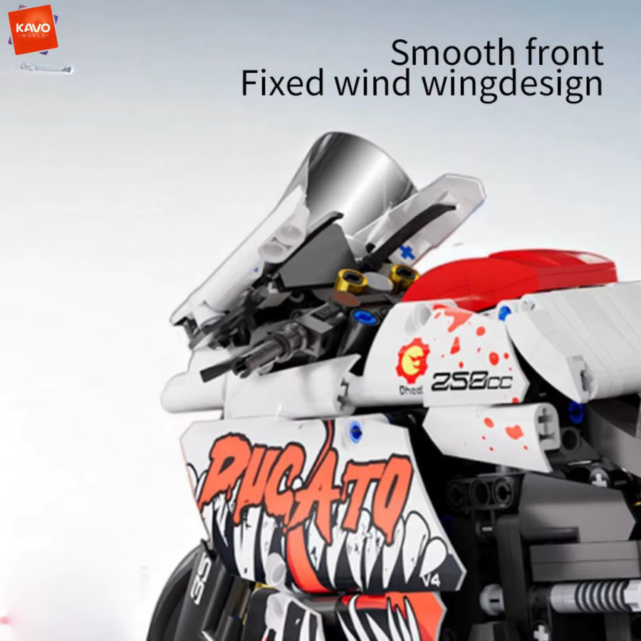 KAVOWORLD Ducato Motorrad, Baukasten-Set, 1:10 Maßstab, 883 Teile - Bild 4