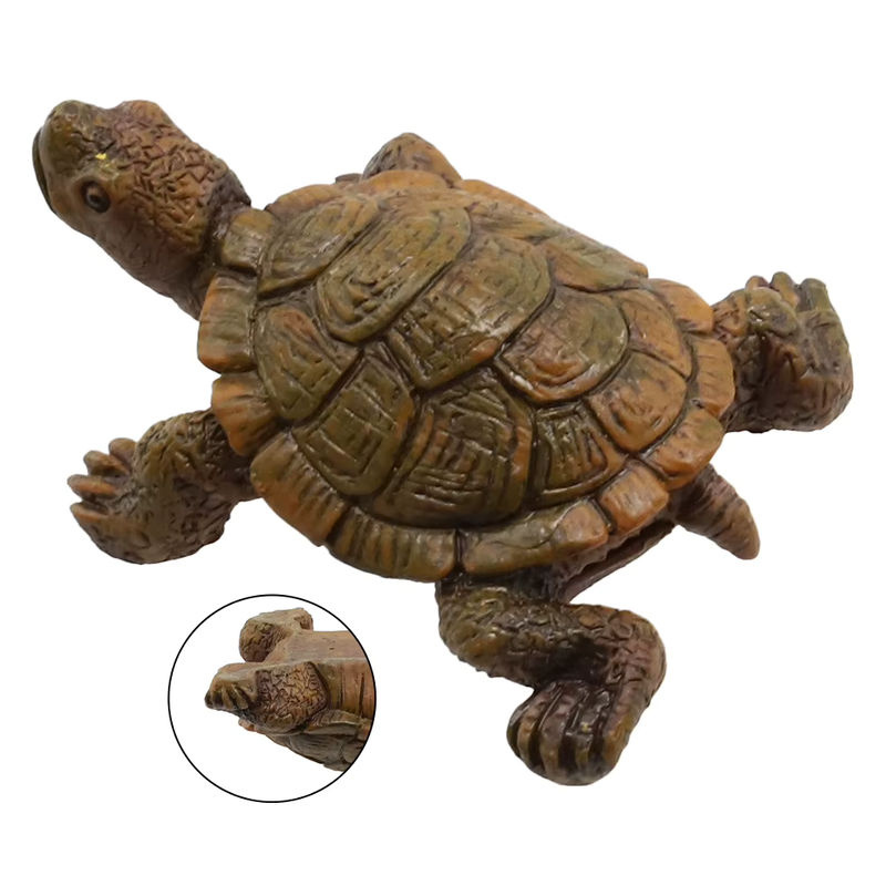 Schildkröte Statue Ornament in Braun für Aquarien und Garten Dekoration, Höhe: 7 cm, Breite: 5,6 cm - Bild 2