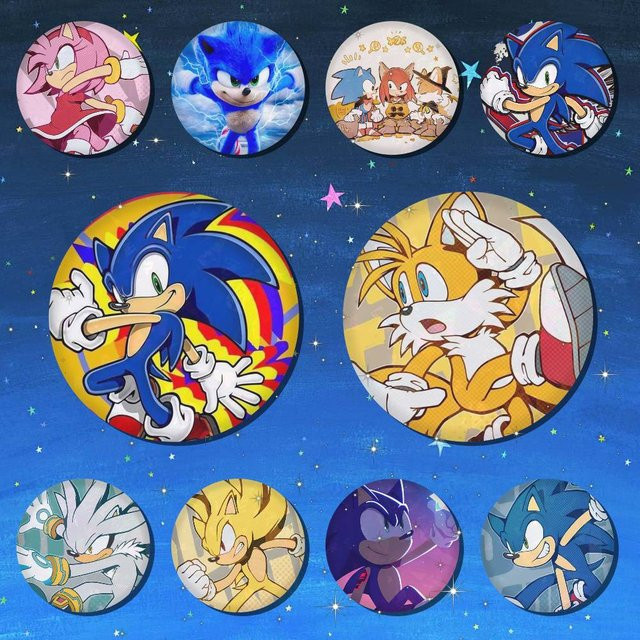 Bilibili Brosche, Anime S-Sonics, rund, Cartoon-Figur - Bild 1