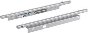 Hettich Unterflur-Teilauszug Top 2000,9134766 mit Soft-Close für Schreibmaterialauszug links und rechts, Stahl, Silber/Beige - Bild 1