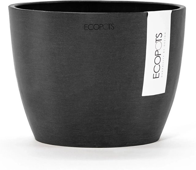 Ecopots Blumentopf Stockholm Dunkelgrau rund Durchmesser: 16 cm - Bild 1