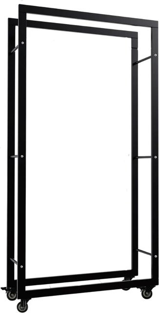DELUKE Kaminholzregal SATLO aus Metall mit Rollen in Schwarz, B/T/H: 80 x 25 x 150 cm - Bild 1
