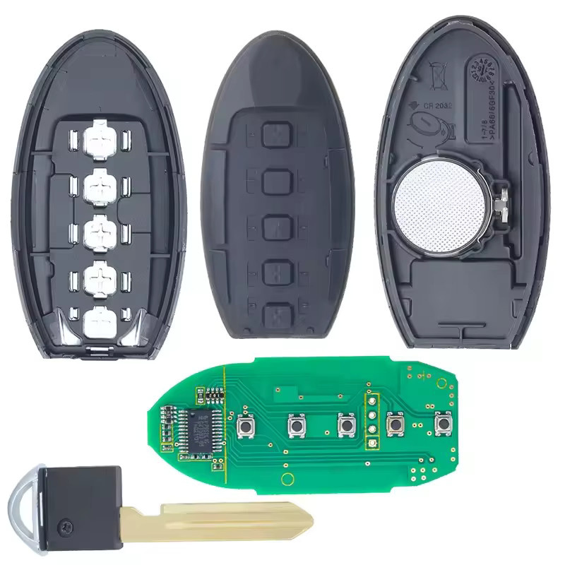 Keyecu Smart Fernbedienung Schlüsselanhänger für Nissan Patrol Armada und Infiniti QX56 Q80, 5 Tasten, 433 MHz, ID46 Chip, Schwarz - Bild 2