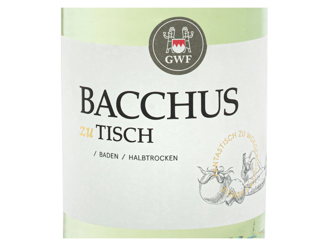 GWF Bacchus zu Tisch Baden Qualitätswein Bacchus halbtrocken 2025 Weißwein 0,75 l - Bild 2